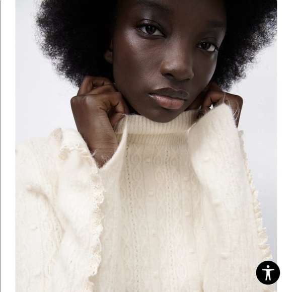 ✨NWT✨ Ruffled High Collar Knit Sweater - Picture 2 of 6